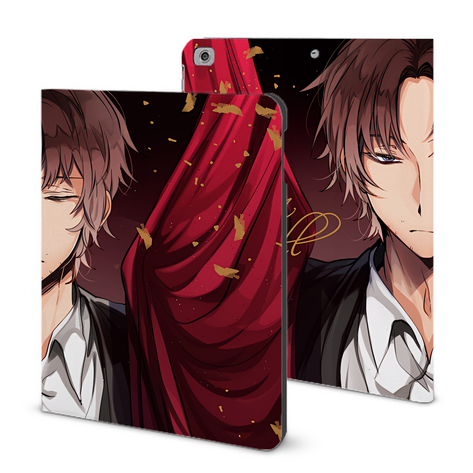 （画像用） 文豪ストレイドッグス Bungo Stray Dogs IPad ケース ブック型 PUレザー TPU 耐衝撃 軽量 薄型 ペン収納なし 全面保護 IPad 各モデル対応